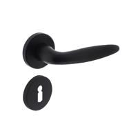 Deurkruk Sigaar op rozet verdekt ø49x7mm en sleutelrozetten zwart - thumbnail