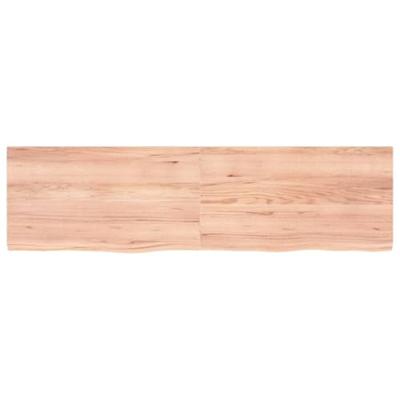VidaXL Wastafelblad 180x50x(2-4) cm behandeld massief hout lichtbruin