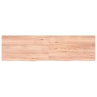 VidaXL Wastafelblad 180x50x(2-4) cm behandeld massief hout lichtbruin - thumbnail