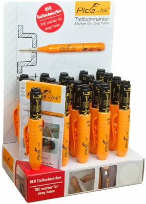 Pica 150/20 Markeerstift diepe gaten | Zwart | Display - PI15020S
