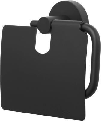 Saqu Eurotrend toiletrolhouder met klep mat zwart