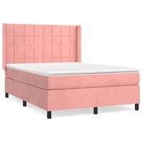 Boxspring met matras fluweel roze 140x200 cm - thumbnail