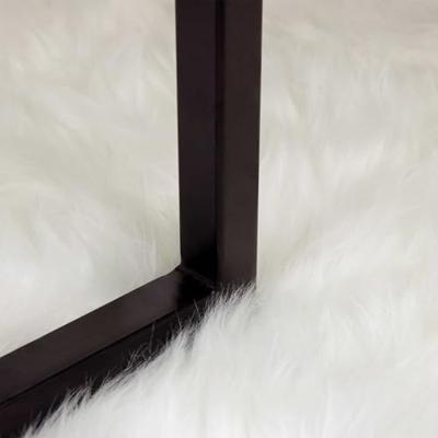 VidaXL Nep schapenvacht tapijt tafalla wit 120 x 120 cm polyester