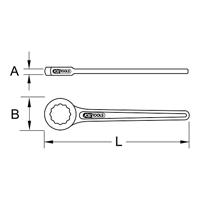 KS Tools 9637566 963.7566 Enkelvoudige ringsleutel Sleutelbreedte (metrisch) 71 mm - thumbnail