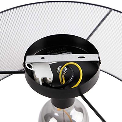 QAZQA Industriële plafondlamp zwart - Drum Mesh