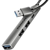 AXAGON HUE-STA USB-hub 4 poorten USB-C, USB-A 5 GBit/s Grijs - thumbnail
