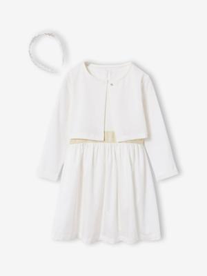 Set met skaterjurk bolero en haarband wit Set met skaterjurk bolero en haarband wit
