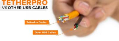 Tether Tools CU8015-ORG USB-kabel USB 2.0 USB-mini-B stekker, USB-A stekker 4.60 m Oranje Met Ferrietkern Tether Tools CU8015-ORG USB-kabel USB 2.0 USB-mini-B stekker, USB-A stekker 4.60 m Oranje Met Ferrietkern
