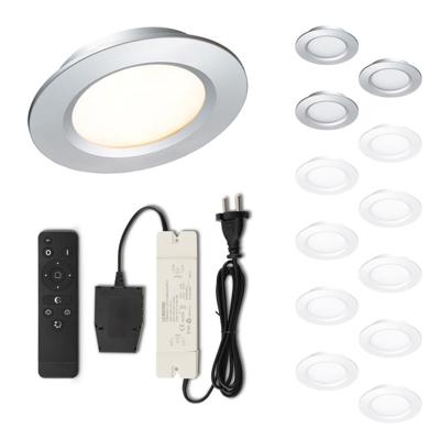 Set LED-inbouwspot met afstandsbediening Modena zilver 3W dimbaar 1-12 stuks