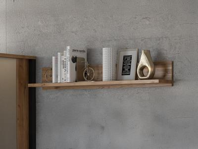 Wandplank OLIANNE 147 cm appenzeller sparren/zwart