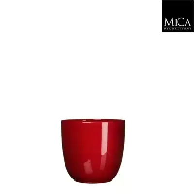 Mica Decorations tusca pot donkerrood glans 11x12cm Mica Decorations tusca pot donkerrood glans 11x12cm