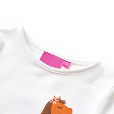 Kindershirt met lange mouwen dierenprint 128 ecrukleurig Kindershirt met lange mouwen dierenprint 128 ecrukleurig