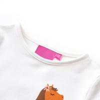 Kindershirt met lange mouwen dierenprint 128 ecrukleurig - thumbnail