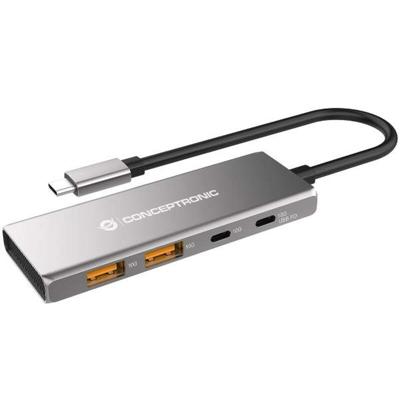 Conceptronic HUBBIES15G interface hub USB 3.2 Gen 2 (3.1 Gen 2) Type-C 10000 Mbit/s Grijs Conceptronic HUBBIES15G interface hub USB 3.2 Gen 2 (3.1 Gen 2) Type-C 10000 Mbit/s Grijs