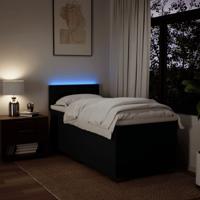 Boxspring met matras stof zwart 100x200 cm - thumbnail