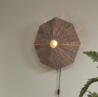 GOOD&MOJO Wandlamp 'Panama' Raffia, 65cm, kleur Grijs - thumbnail
