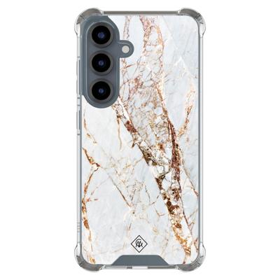 Samsung Galaxy S25 shockproof hoesje - Marmer goud Samsung Galaxy S25 shockproof hoesje - Marmer goud