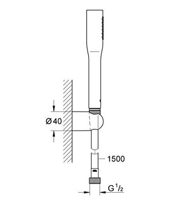 GROHE - 1-straals doucheset met muurbeugel