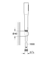 GROHE Vitalio Get Stick Handdoucheset - 1 straalsoort - staaf - met houder - gladde slang - 150cm - chroom 27459000 - thumbnail