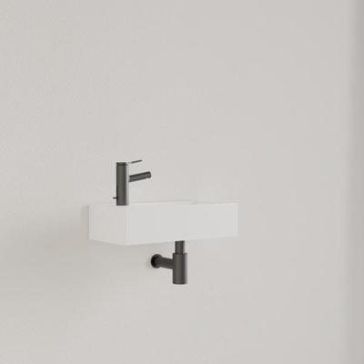 Fontein Gliss Design Nano 36x18x9 cm 1 Kraangat Links Hooglans Wit