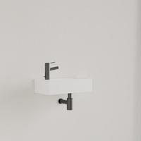 Fontein Gliss Design Nano 36x18x9 cm 1 Kraangat Links Hooglans Wit - thumbnail