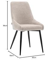 Furnihaus Eetkamerstoel Oscar Boucle Beige Set van 4 - thumbnail