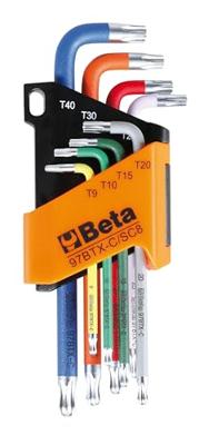 Beta 97BTX-C/SC8 8-delig set haakse stiftsleutels voor Torx(R) profiel schroeven - 000971658 - 000971658