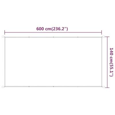 VidaXL Luifel verticaal 140x600 cm oxford stof wit
