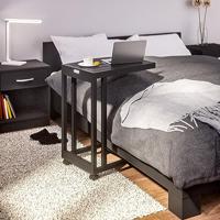 Bijzettafel zwart WPC 65.5x50x40cm - thumbnail