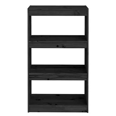 Boekenkast/kamerscherm 60x30x103,5 cm massief grenenhout zwart