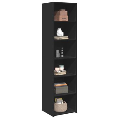 Hoge kast 45x41x185 cm bewerkt hout zwart