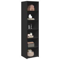 Hoge kast 45x41x185 cm bewerkt hout zwart - thumbnail