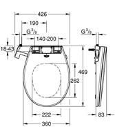 GROHE Bau ceramic douche-wc zitting - met deksel - wit 39648SH0 - thumbnail