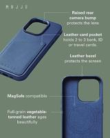Mujjo Leather Wallet Case iPhone 15 Pro blauw - thumbnail