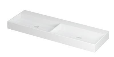 Wastafel United Porselein dubbel zonder kraangat incl. porseleinen click plug en verborgen overloop systeem 140 cm x 45 cm x 11 cm Mat wit 0206142 Wastafel United Porselein dubbel zonder kraangat incl. porseleinen click plug en verborgen overloop systeem 140 cm x 45 cm x 11 cm Mat wit 0206142