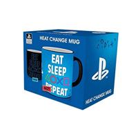 Playstation Heat Change Mug - Eat Sleep Repeat - thumbnail