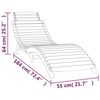 Ligbed 184x55x64 cm massief acaciahout wit - thumbnail