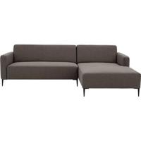 Goossens Bank Key West bruin, stof, 2,5-zits, modern design - thumbnail