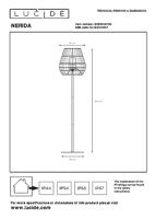 Lucide NERIDA - Vloerlamp Binnen/Buiten - Ø 35 cm - 1xE27 - IP44 - Zwart - thumbnail