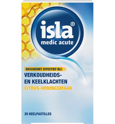 Isla Medic Acute Citrus Honing Keelpastilles - bij verkoudheids- en keelklachten