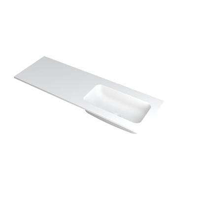 INK Faktor Wastafel Polystone Rechts Zonder Kraangat - 1400x450x15 mm - Mat Wit