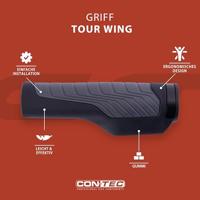 CONTEC handvatten "tour wing" ct grips tour wing 133 mm, black/grey - thumbnail