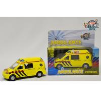 Kids Globe Pull Back Ambulance Met Geluid - thumbnail