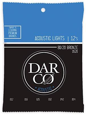 Darco Acoustic D520 Lights 80/20 Bronze 12-54 snarenset voor westerngitaar Darco Acoustic D520 Lights 80/20 Bronze 12-54 snarenset voor westerngitaar