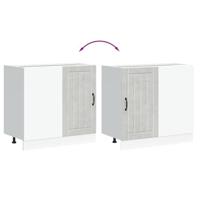 Spoelbakonderkast Lucca bewerkt hout betongrijs - thumbnail