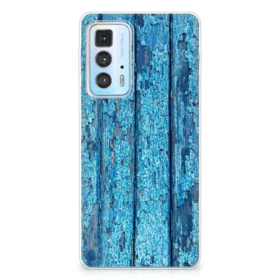 Motorola Edge 20 Pro | Bumper Hoesje | Wood Blue Motorola Edge 20 Pro | Bumper Hoesje | Wood Blue