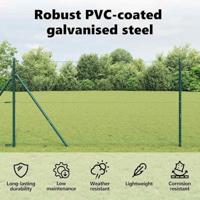 VidaXL Hexagon hek groen 1,4 x 50 m pvc - thumbnail