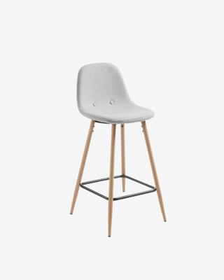 Kave Home Barstoel 'Nolite' kleur Lichtgrijs (zithoogte 65cm)