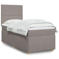Boxspring met matras stof taupe 100x200 cm - thumbnail