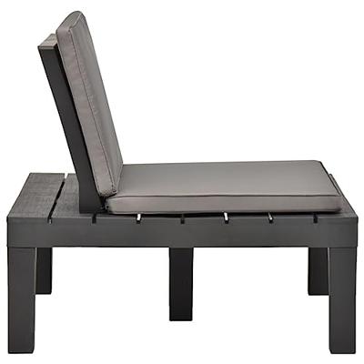 VidaXL Loungestoel met kussen kunststof antraciet VidaXL Loungestoel met kussen kunststof antraciet